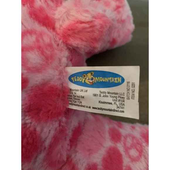Teddy Mountain Pink Peace Sign Bear 16" Plush Musical Plays Twinkle Little Star - Picture 8 of 9